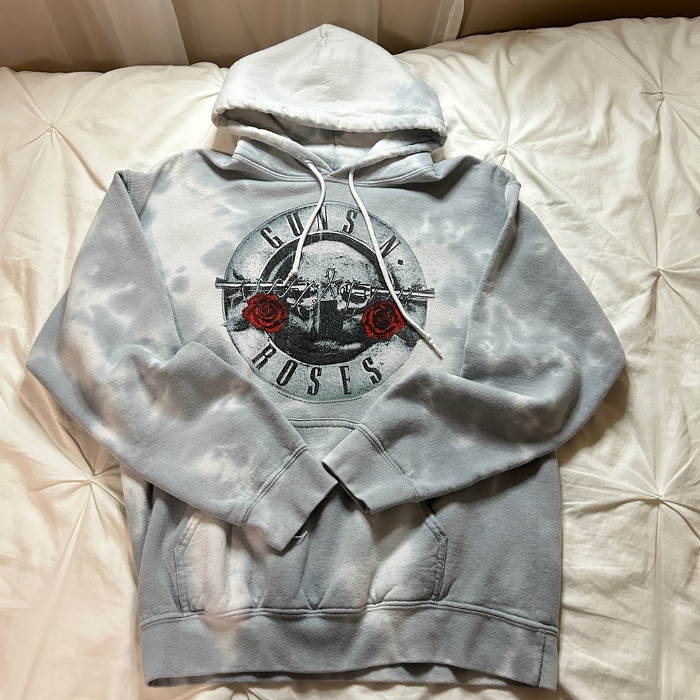 Vintage Guns N’ Roses hoodie white and grey tie dye